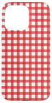 iPhone 15 Pro Max Red White Checkered Plaid Flannel Gingham Pattern Checker Case