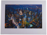 The Art Group Jason Hawkes (Manhattan at Night) -Art Print 60 x 80cm, Paper, Multicoloured, 60 x 80 x 1.3 cm