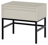 Selsey Table De Chevet Deboute Table D’Appoint avec Tiroir 50 cm Table De Nuit Cadre en Acier Beige Evo