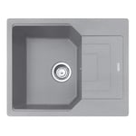 Franke Kitchen Sink Made of Granite (Fragranite) with a Single Bowl Urban UBG 611-62-stone 114.0575.010, Stone Grey