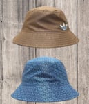 Adidas Originals Adicolor 70s Reversible Monogram Bucket Hat Brown Blue OSFM