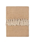 Yard Lorne Waffle Fringed Throw - Honey Cotton - Size 150 cm x 200 cm