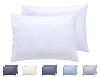 Todocama Lot de 2 Housses de Coussin, Microfibre Extra Douce, hypoallergénique, Lot de 2-50 x 70 cm, Blanc