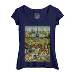 T-Shirt Femme Col Echancré Jerome Bosch Le Jardin Des Delices Peinture Art Sacre