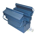 Suinga - Boîte à outils vide bleu grand 5 compartiments caisse à outils mallette à outils coffre de rangement outillage 43x20x21cm garage