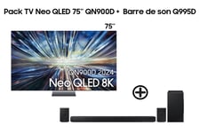 Samsung Pack TV AI Neo QLED 8K 75'' QN900D + Barre de son Q-Series Q995D