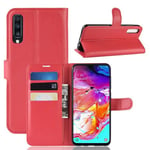 Galaxy A70      Pu Wallet Case    [Red]