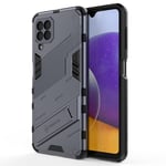 Liner Case for Samsung Galaxy M22 / Samsung Galaxy A22 4G, Ultra-thin Protective Silicone TPU Shockproof Hybrid Hard PC Back Cover for Samsung Galaxy M22, with Foldable Hidden Form Bracket - Gray