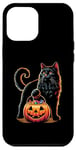 Coque pour iPhone 15 Plus Chat noir Costume d'Halloween Citrouille Pour Femme