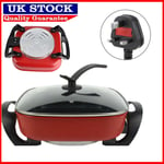 Large Multi Cooker Pot Electric Non Stick Frying Pan 5L Hot Pot with Glass Lids