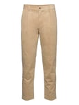 Men Pants Woven Cropped Bottoms Trousers Chinos Beige Esprit Collection