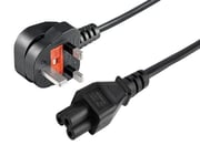 Prokord Power Cord 3-pin - Laptop 1.8m Uk 1.8m Bs 1363 C5 Coupler Svart