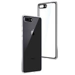 Coque pour iPhone 8 Plus / 7 Plus Etui Adsorption Magnétique avec Caméra Arrière Protecteur, E-Lush Etui 360 degrés Avant + Arrière Verre Trempé Transparent Housse Aluminium Métal Bumper, Argent