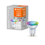 LEDVANCE Lampe à réflecteur LED intelligente avec technologie WiFi, base GU10, couleur de la lumière variable (2700-6500K), couleurs RVB variables, dimmable, remplacement 50W, SPOT RGBW, paquet de 1