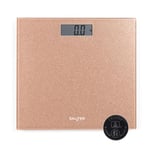 Salter Digital Bathroom Scale - Electronic Digital Bodyweight Scale, Glitter Rose Gold Platform, 180kg/28st 8lb, LCD Large Display, Step On Instant Accurate Readings, Slim Storage, Includes Battery