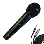 Professional Dynamic Karaoke Vocal Microphone with Cable. Metal Body Black (with switch)