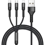 Aougo - Câble Multi usb, 3 en 1 Multi Chargeur usb Câble en Nylon Tressé avec Micro usb Type c Connecteurs pour Samsung Galaxy S10/S9/S8,Huawei