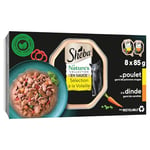 SHEBA® Nature's Collection barquettes Sélection à la Volaille en sauce 2 variétés pour chat adulte 4x8x85g (4 boites de 8x85g)