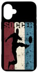 Coque pour iPhone 16 Plus Ballon de football vintage effet vieilli