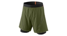 Short 2 en 1 dynafit alpine pro khaki noir homme