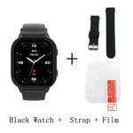 Montre Intelligente Wonlex Pour Enfants,Montre-Bracelet Intelligente,Prise En Charge De Whatsapppig Kt19pro,Android 8.0,Caméra Vidéo,Téléphone Intelligent Connecté,Gps,4 - Type Black And Film Strap