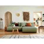 Lisa Design - Onyx - canapé modulable d'angle réversible 4 places - en tissu - vert sauge - Vert sauge
