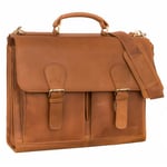 STILORD 'Ludger' Saccoche Ordi Portable 15,6 Pouces Cuir Sacoche Homme Bandouliere Professionnelles Porte Document Ordinateur Femme porte-documents sac scolaire, Couleur:Cognac Marron