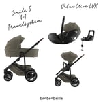 BritaxSmile 5Z Travelsystem babypakke - 4 i 1 - Vogn+Liggedel+BabySafe PRO+base - Urban Olive - LUX