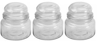 Set Of 3 300ml Retro Glass Sweet Storage Jar Tea Coffee Canister Party Favour