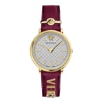 Naisten kello Versace V-Circle Leather Red