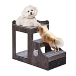 VEVOR Lit Superposé pour Animaux de Compagnie Chien Chat avec Escaliers Amovibles Plusieurs Marches avec Tiroir de Rangement pour Utilisation Intérieure Maison Chambre Près du Chevet et Fenêtre, Gris