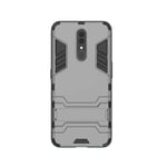 Mipcase Rugged Protective Back Cover for Oppo A9, Multifunctional Trible Layer Phone Case Slim Cover Rigid PC Shell + soft Rubber TPU Bumper + Elastic Air Bag with Invisible Support (Grey)