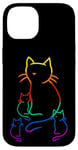 Coque pour iPhone 14 Chaton arc-en-ciel famille chat enfant bébé