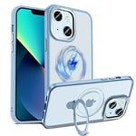 S. Dawezo Coque Magnétique pour iPhone 13/14, Compatible avec MagSafe, Coque iPhone 13/14 Support Invisible, Toucher Doux, Protection Antichoc Militaire, Dos Anti Rayures - Sierra Bleu