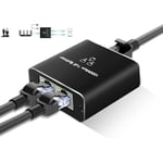 Ethernet-splitter 1 till 2, 1000 Mbps RJ45-nätverkssplitter med 1,5 ft Cat8-kabel och USB-strömförsörjning, stöd för dubbla enheter för Cat5/6/7/8