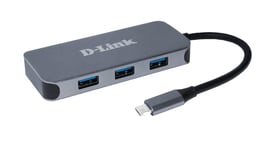 D-LINK 6-in-1 USB-C Hub with HDMI/Gigbait Ethernet/Power Delivery