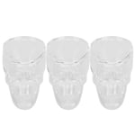 Glass Cup Vodka Whiskey Container Skull Head Decor Shaped 3Pcs For