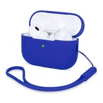 AOTUAO Coque Compatible avec Airpods Pro 2, Housse Étui Protection en Silicone AirPods Pro 2 Case Cover pour AirPods Pro 2ᵉ génération, Étui AirPods Pro 2 2022 avec Silicone Lanyard, Bleu