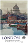 TU61 Vintage London St Paul's GWR Great Western Railways Travel Poster Re-Print - A3 (432 x 305mm) 16.5" x 11.7"