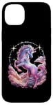 Coque pour iPhone 14 Plus licorne imaginative avec des étoiles