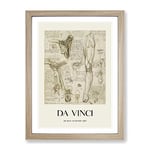 Human Anatomy Vol.7 By Leonardo Da Vinci Exhibition Museum Painting Framed Wall Art Print, Ready to Hang Picture for Living Room Bedroom Home Office Décor, Oak A2 (64 x 46 cm)