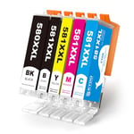 580 & 581 XXL Ink Cartridges Compatible for Canon PGI-580XXL CLI-581XXL Pixma TS705 TS8150 TS9150 TS6350 TS6250 TS8250 TR8550 TR7550 TS8151 TS8251 TR8500 TS6251 TS8350 TS9155 TS6300 TS6351 (5 Pack)