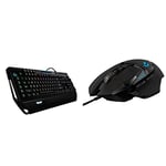 Logitech G910 Orion Spectrum Illuminated Mechanical Gaming Keyboard, Black & G502 HERO High Performance Wired Gaming Mouse, On-Board Memory, PC/Mac - Black
