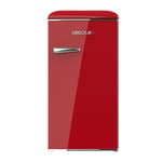 Cecotec Mini Réfrigérateur Rétro de 90 L Bolero CoolMarket TT Origin 90 Rouge. Mini Frigo avec ICEBOX, LED Intérieur, Poignée Chromée, Ouvre-bouteilles, Style Vintage en Rouge