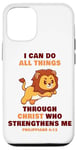 Coque pour iPhone 12/12 Pro I Can Do All Things Through Christ – Philippians 4:13 Lion