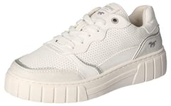 mustang Femme 1446-301 Chaussures Basses à Lacets, Blanc/argenté, 38 EU