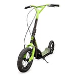 Zinc Radikal BMX Scooter for Kids Ages 6+ – 12 Inch Big Wheel Stunt Scooters with 360 Degree Handlebar Spin, Height Adjustable, Front & Rear Brakes, Steel Frame, Off-Road Tyres, Green & Black