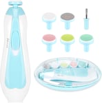 Baby Electric Nail File, 8 in 1 Safe Trimmer, Blue 