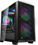 C3D310 Boîtier Pc,Boîtier Gaming M-Atx,2 Ventilateurs Pwm Argb 120 Mm Préinstallés,Panneau Latéral En Verre Trempé,Boîtier À Flux D'Air Élevé Matx/Itx,Noir