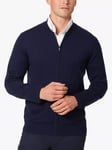 Charles Tyrwhitt Merino Wool Zip Up Bomber Jacket, Navy